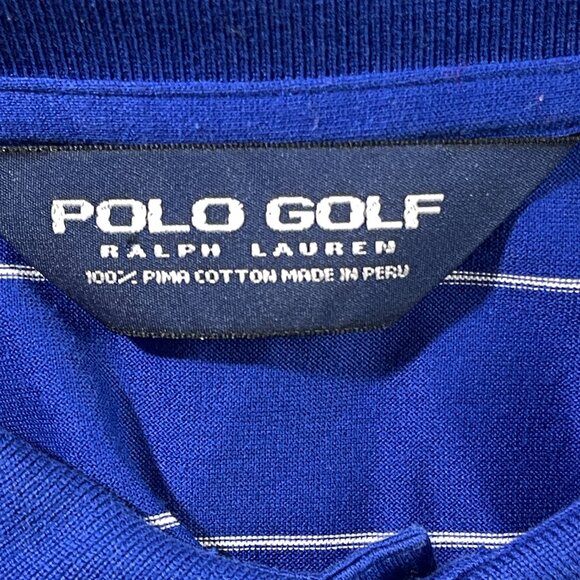 Polo Golf Ralph Lauren Mens Shirt L‎ Blue White Stripe Button Up Outdoorsy Gorp - Picture 8 of 11